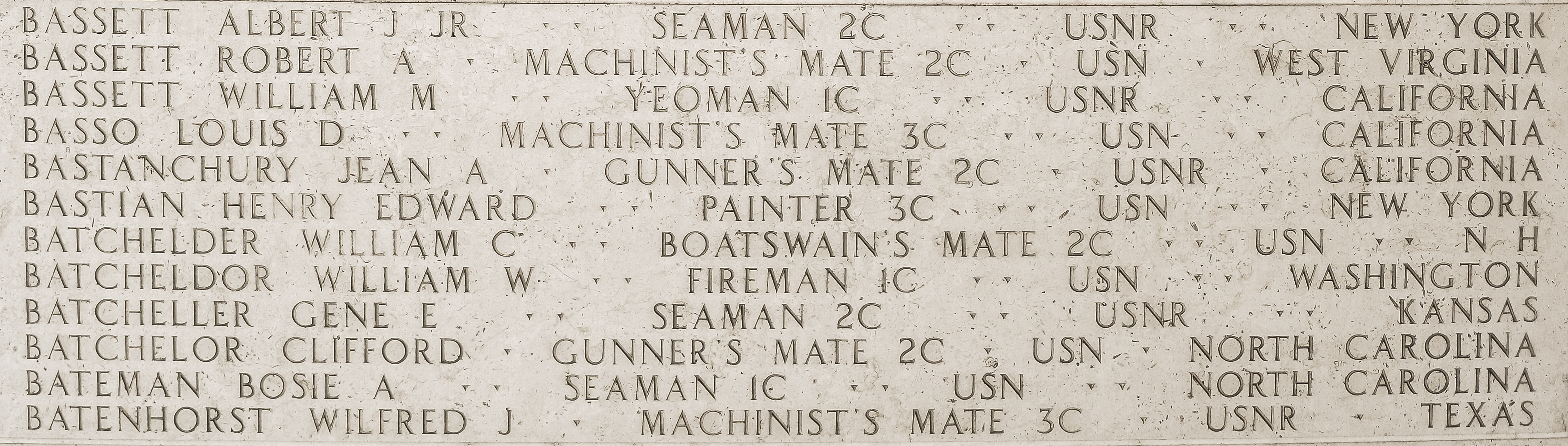 William M. Bassett, Yeoman First Class